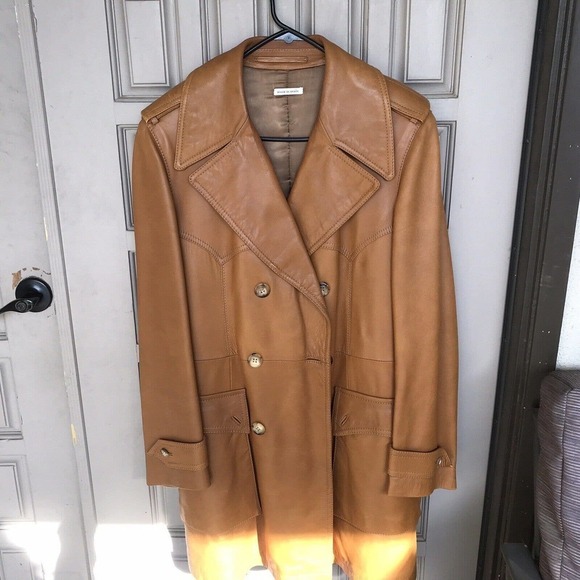 Stanley BlackerSzXL Designed Leather Coat Belt Made In Spain Double Breasted - Picture 2 of 14